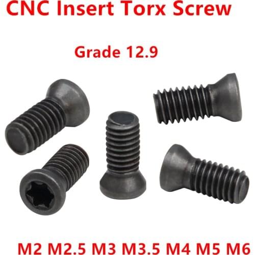 50pcs M2 M2.5 M3 M3.5 M4 M5 M6 CNC Tool screw, Insert Torx Screw for Replace Carbide Inserts CNC Lathe Tool Bar screw