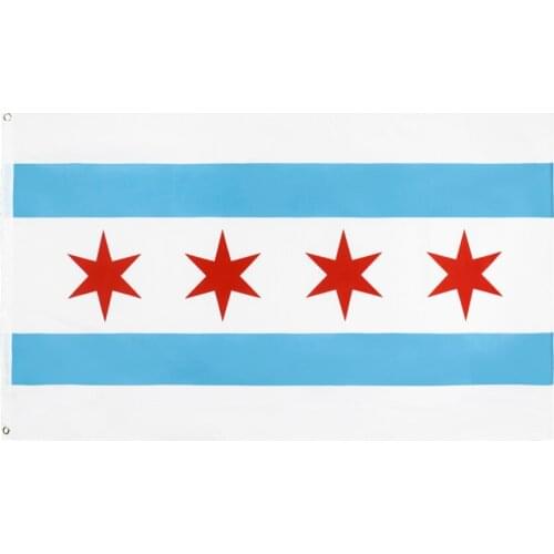 60x90cm/90x150cm USA Chicago Flag 2x3ft/3x5ft The US City Banner