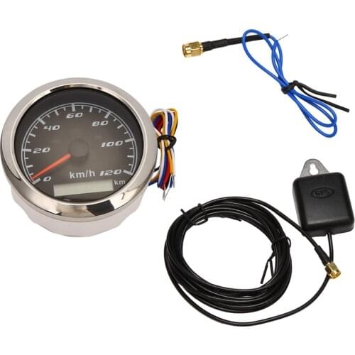 85mm GPS Marine Tachometer Speedometer 12V / 24V with Red Backlight Odometer for Cars Motorcycles and Boats