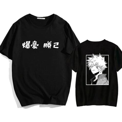 Anime Bakugou Katsuki Unisex T Shirt Harajuku My Hero Academia T-Shirt Streetwear Summer Tops Plus Size