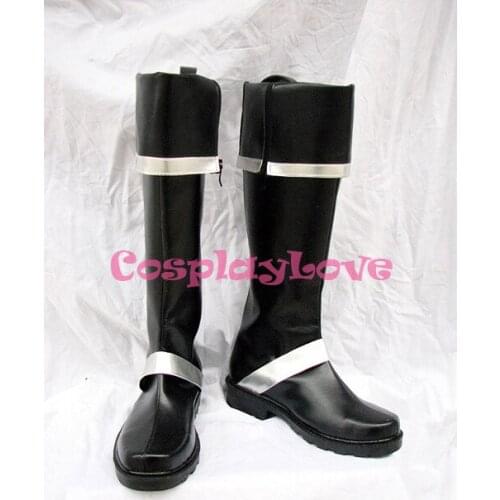 D.Gray-man Allen Walker Black Cosplay Shoes Long Boots Hand Made Custom-made For Halloween Christmas CosplayLove