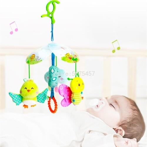 Baby Rattles Crib Mobiles Toy Holder Rotating Animal Musical Box Bed Bell Hanging Bracket Toys for Newborn Toy 0-24 Months Gift