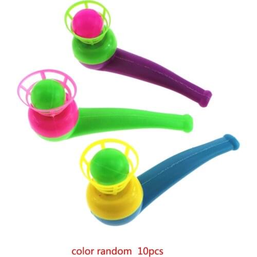 10PCS/Set Children Toys Blow Pipe & Balls Kid Blow Blowing Toys Gift Plastic Pipe Balls Toy Color Random