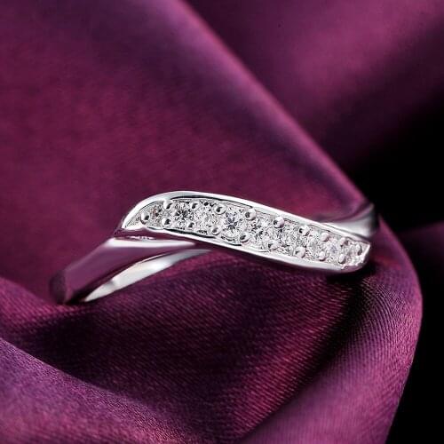 Engagement ring s925 Sterling Silver crystal For Women Fashion elegant Wedding Party Gifts Girl student Charm fine Jewelry