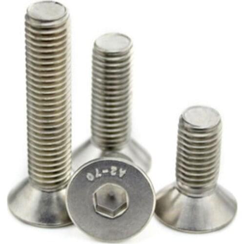 M5 Hexagon Socket Screw Hex Countersunk Flat Head Vis 304 Stainless Steel Allen Screws Bolt Machine Socke Bolt DIN7991/ISO1064