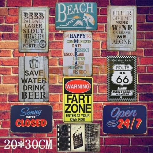 Retro Metal Signs We're Closed Warning And Slogan Tin Sign Home Decoration 12 X 8 Inches