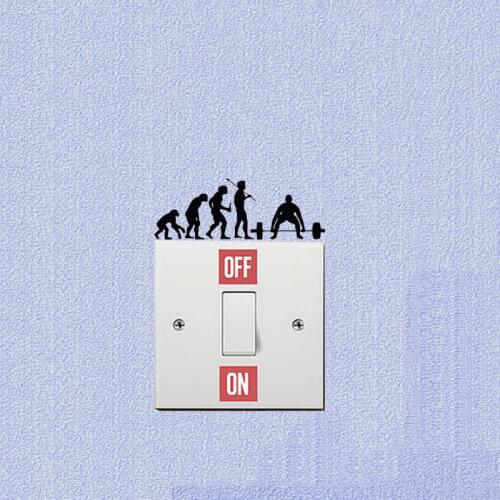 Fashion Evolution Weightlifting Sport Wall Decals Switch Stickers 5WS1034
