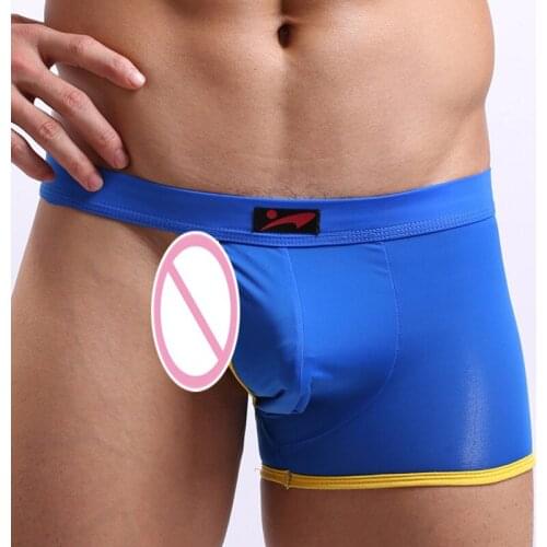 Mens Sexy Gauze lingeries Ice silk Half Cool Cut Boxer Mens Underwear Male Pants shorts for Men 7 Colors Size S M L