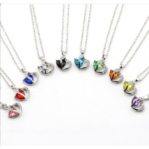 1 EACH products Heart necklace apple necklace earrings bulk sale for pearl live zircon stone best price mixed colors 30pcs