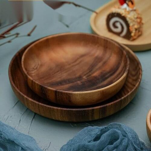 Simple New Light And Casual Wooden Hotel Fruit Salad Snack Log Tray