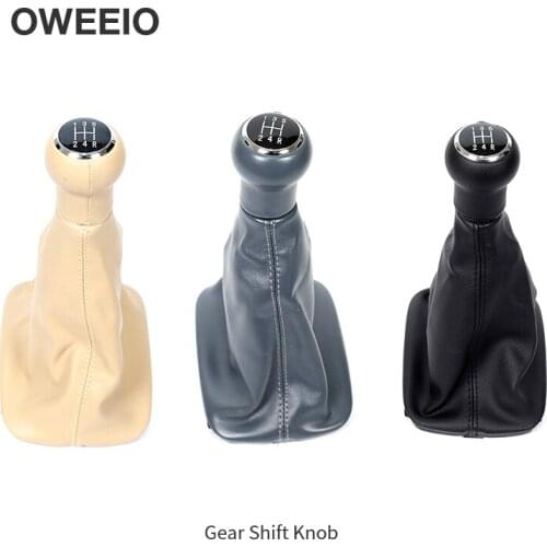 OWEEIO Manual Gear Shift Knob StickTransmission for Audi Shift Lever C5 A6 Shift Handball Dust Cover Gear Lever Rice Black Gray
