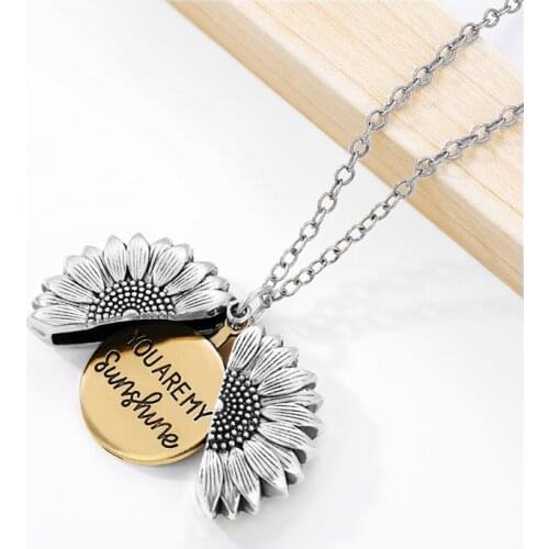 You are my sunshine sunflower necklace female sunflower female pendant necklace jewelry