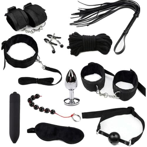 Sex Toys for Couples Exotic Accessories Nylon BDSM Sex Bondage Set Sexy Lingerie Handcuffs Whip Rope Anal Vibrator Sex Products
