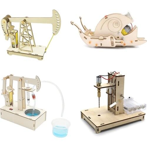 STEM Toys for Children Educational Science Experiment Technology Toy Set DIY Hydraulic Excavator Model Puzzle Painted Kids Toys