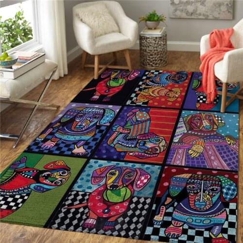 Dachshund rug area funny dog collection carpet Floor Mat Rug Non-slip Mat Dining Room Living Room Soft Bedroom Carpet 02