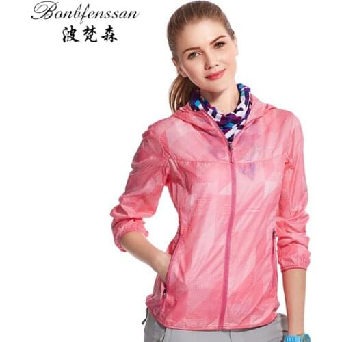 New women UV Protection Quick Drying skin Windbreaker Breathable Ultra-thin Outdoor Hiking Running sun protection jacket 6705B