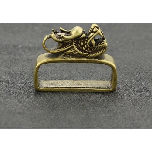 1PC Vintage Dragon Head Brass Belt Loop DIY Handmade Craft Leather Decoration Accessories Belt Fixing Ring Supplies