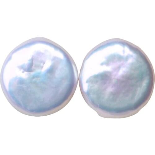 BaroqueOnly high quality natural Pearl coin shape beads white color DIY earrings Jewelry making Gift for woman BZZC