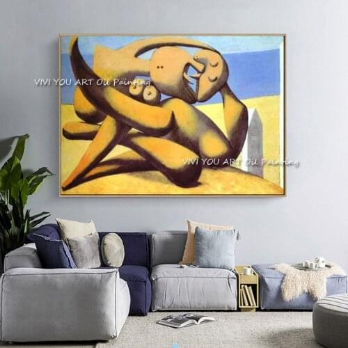 High Quality Yellow Paintings Famous Reproductions Canvas Wall Art Posters 100% Handmade Picasso Pictures Home Wall Decoration