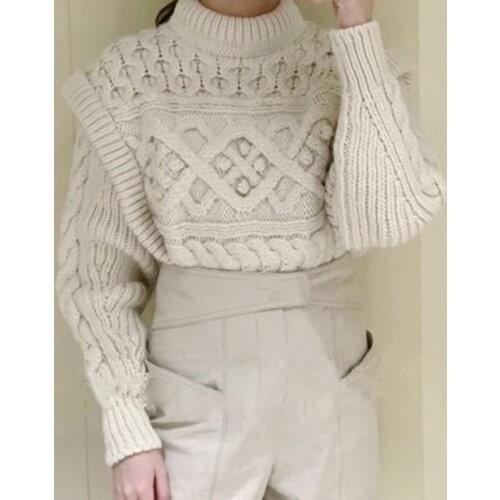 Twist Knit Womens O-neck Sweater Long Sleeve Fake Two-piece Solid Color 2020 Spring Autumn New Knitwear Pullover Tops