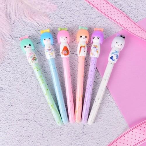 1PC kawaii Lovely Japanese doll girl design neutral signature pen office and school writing supply