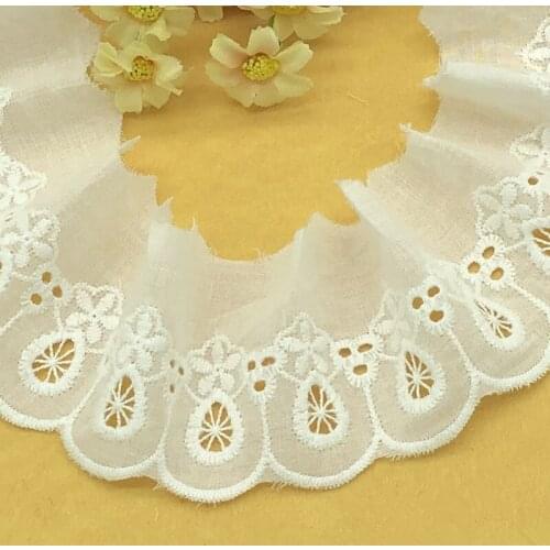28 yards Cotton holes openwork embroidery lace trim Carved hole lace Drop shape cotton trim for sewing garment dress accessory
