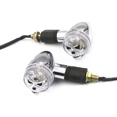 2x 12v Chrome Amber Turn Signal Bullet Light Motorcycle Cruiser Bobber Chopper Touring Atv Scooter Offroad