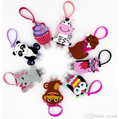 30ml Cute Creative Cartoon Animal Bath Body Works Silicone Portable hand soap Hand Sanitizer Holder With Empty Bottle