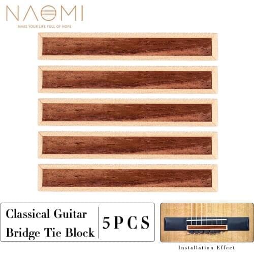 NAOMI 5 Pcs Classical Guitar Bridge Tie Blocks Inlay Rosewood Wood Frame Series Guitar Parts Accessories New NA-03