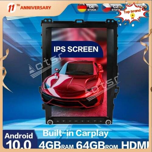 Aotsr 13.6" Vertical Tesla PX6 Android 9.0 4+64GB Car Radio Player GPS Navigation HD Multimedia DSP For Toyota Prado 2002 - 2010