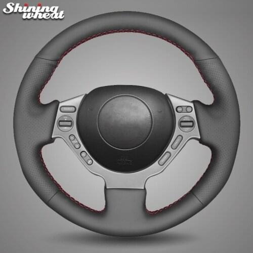 Shining wheat Black Artificial Leather Car Steering Wheel Cover for Nissan GTR GT-R (Nismo) 2008-2016