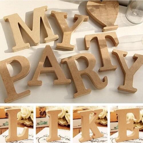 Kraft Wood Letter Alphabet Number DIY Personalised Art Hand Crafts Xmas Birthday Party Wedding Home Decoration Ornaments 10cm