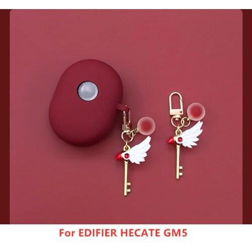 For EDIFIER HECATE GM5 Silicone Earphone case Luxury Keyring Case For EDIFIER/HECATE GM5 Wireless bluetooth Earphone Cover