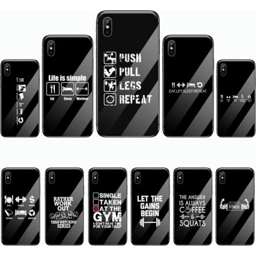 Training Workout Gym Crossfit Quote Phone Case Tempered glass For iphone 5C 6 6S 7 8 plus X XS XR 11 PRO MAX
