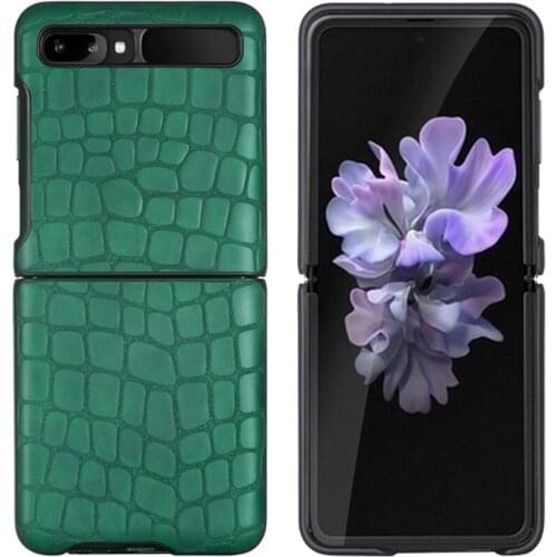 Phone Shell Luxury Leather Protective Case for Samsung Galaxy Z Flip Phone Parts Hard PC Phone Cover Case