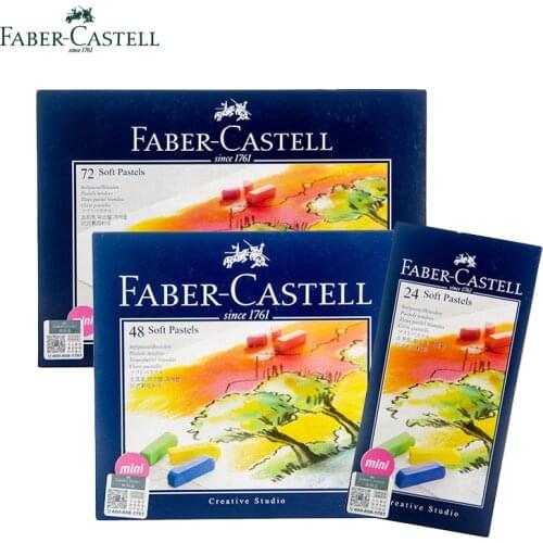 Faber Castell Soft Pastels Mini Cardboard Box Of 24/48/72 Art Drawing For Student Color Crayon Brush Stationery Supplies