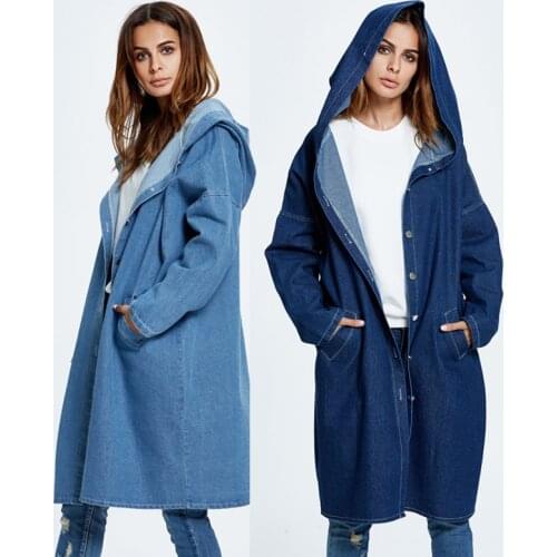 Fnoce Women's Hooded Trench Coats