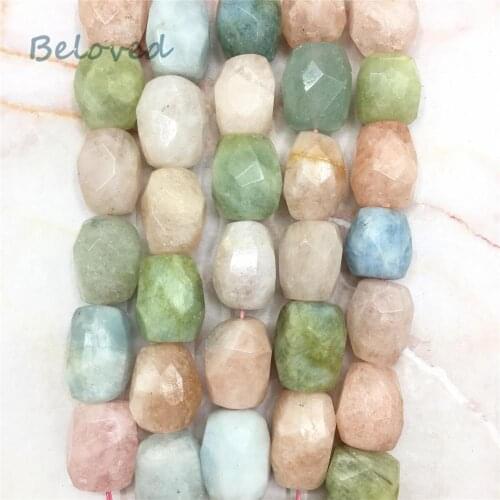 Faceted Genuine Morganite Nugget Beads, Natural Pink Beryls Gems Beads For Jewelry Making, BG18295