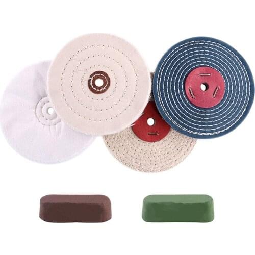HOT 6 Inch Polishing Wheel with 1/2 Inch Arbor Hole,Cloth Wheel(30 Ply), 1/2 Inch Thick Polishing Wheel, Polishing Compounds