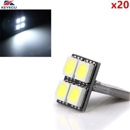 KEYECU 20X Canbus Error Free White T10 Wedge 5050 4SMD168 194 W5W Interior LED Light Bulb Dome Light Map Reading Indicator Light