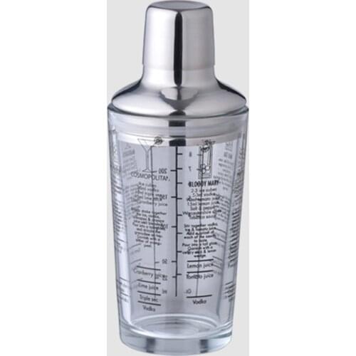 OAPE 350ml Stainless Steel Lid Bartender Mixer Bar Tools Graduated Scale Glass Coctelera Martini Batidora Mixing Cocktail Shaker