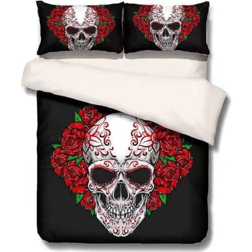3D bedding set candy skull print duvet cover set with pillowcase Queen size Bed linen quilt cover 3PCS Bed Set home textile
