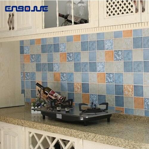 Kitchen Oil-proof Wallpaper Cupboard Stove High Temperature Wall Sticker Bathroom Tile Waterproof Mosaic Self Adhesive Wallpaper