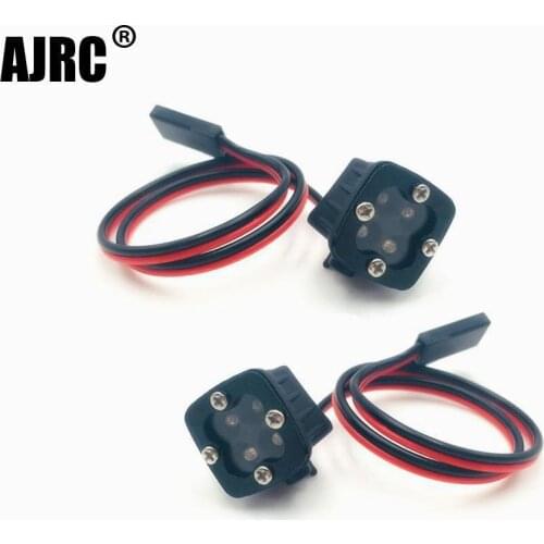 KYX Racing 4 LED Light Square Lamp for 1/7 1/8 1/10 RC Car Accessories Axial SCX10 II Traxxas TRX4 TRX-4 TRX-6 7.2-12V