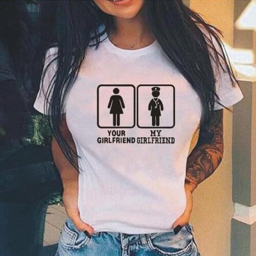 Summer Short Sleeve Tee Shirt Femme My Girlfriend Is A Nurse Funny T Shirt Women Tops Fashion Casual Harajuku Camiseta Mujer