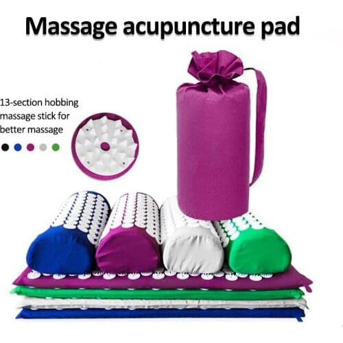 Massager Cushion Massage Yoga Mat Acupressure Relieve Stress Back Body Pain Spike Mat Acupuncture Mat with Pillow and Bag