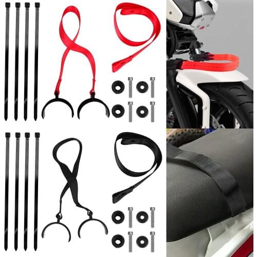 Motorcycle Front Rear Holding Strap Seat Rescue Adjustable Pull Sling Belt Leashes Tear-Resistant Universal Motorcycle Accessory