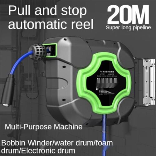 Air Drum Automatic Telescopic Hose Double Shaft Electric High Pressure Barrel Super Long 20m Hose Double Shaft Pneumatic Tool