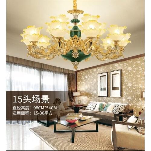 Zinc alloy luxury color crystal chandelier living room dining room bedroom European high end customized LED crystal chandelier