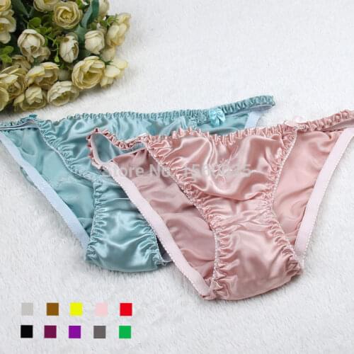 Sexy Pure silk Panties Women 100% Mulberry Silk Briefs Low-waist Lingerie T Thongs M/L/XL/XXL